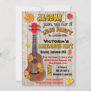 Hawaiian Luau Bachelorette Party Invitations
