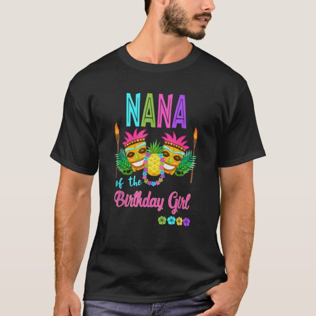 Hawaiian Luau Birthday Party Matching Tiki Outfit  T-Shirt (Front)