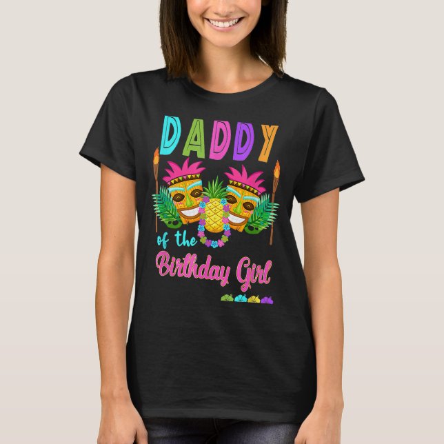 Hawaiian Luau Birthday Party Matching Tiki Outfit  T-Shirt (Front)