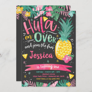 Hawaiian Luau Birthday Party Pineapple Luau Pool Invitation