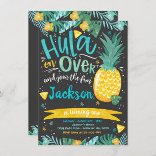 Hawaiian Luau Birthday Party Pineapple Luau Pool Invitation