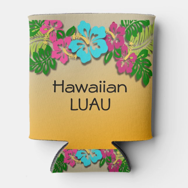 Hawaiian Luau Can Coolers (Front)
