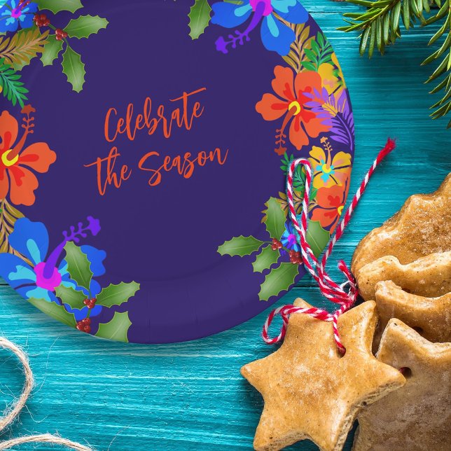 Hawaiian Luau Holiday Celebration Paper Plate (Creator Uploaded)