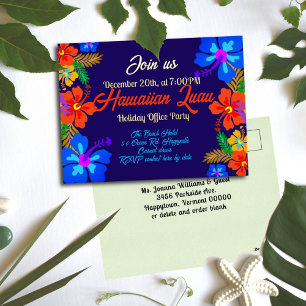 Hawaiian Luau Holiday Office Party Invitation