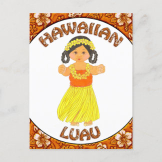 Hawaiian Luau Invitation Postcard