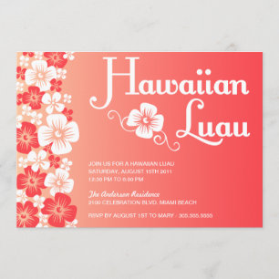HAWAIIAN LUAU PARTY INVITATIONS