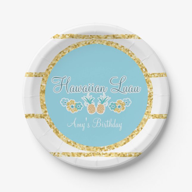 Hawaiian Luau Party Plates (Front)