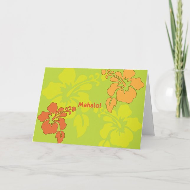 Hawaiian Luau Thank You Note Cards (Front)