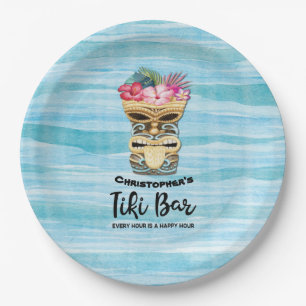 Hawaiian Luau Tiki Bar Party  Paper Plate