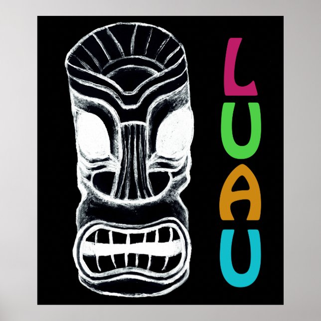 Hawaiian Luau Tiki Party Mask  Poster (Front)