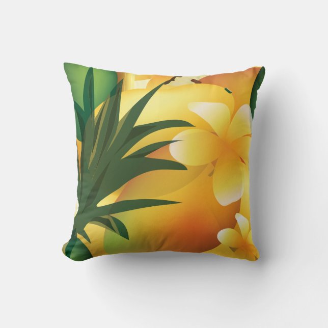 Hawaiian Luau Tropical Food Pillow (Front)