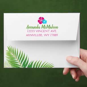 Hawaiian Luau Tropical Hibiscus Envelopes