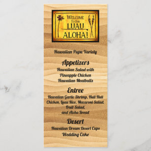 Hawaiian Luau Wedding Flat Menu