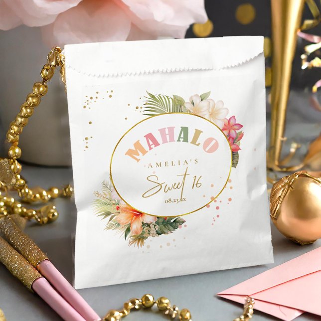 Hawaiian Mahalo Sweet Sixteen Floral  ID1092 Favour Bag (Creator Uploaded)