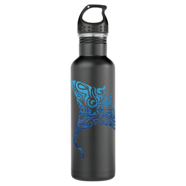 Hawaiian Manta Ray Tribal Polynesian Tattoo Pacifi 710 Ml Water Bottle (Front)