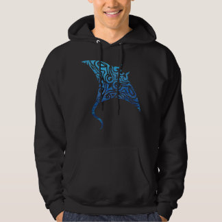 Hawaiian Manta Ray Tribal Polynesian Tattoo Pacifi Hoodie
