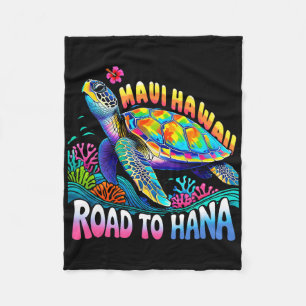 Hawaiian Maui Hawaii Turtle Vacation Group Trip Oc Fleece Blanket