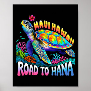 Hawaiian Maui Hawaii Turtle Vacation Group Trip Oc Poster