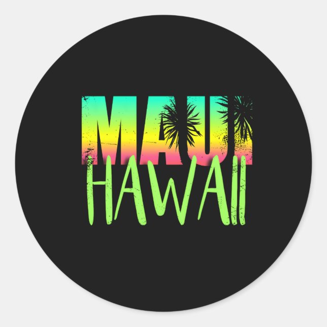 Hawaiian Maui Hawaii Vacation Classic Round Sticker (Front)
