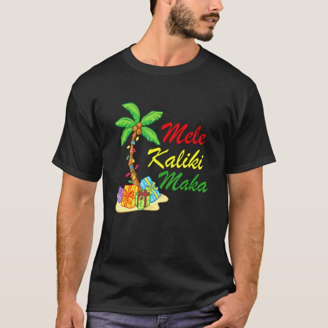 Hawaiian Mele Kalikimaka Christmas Matching Family T-Shirt (Front)