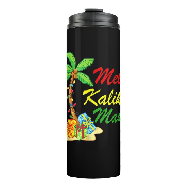 Hawaiian Mele Kalikimaka Christmas Matching Family Thermal Tumbler (Front)