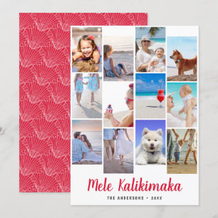 Hawaiian Mele Kalikimaka Christmas Photo Collage   Holiday Card