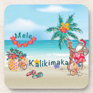 Hawaiian Mele Kalikimaka Coasters
