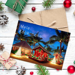 Hawaiian Mele Kalikimaka On The Beach Card