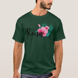 Hawaiian Men Women Kona Hawaii Hibiscus Flower T-Shirt
