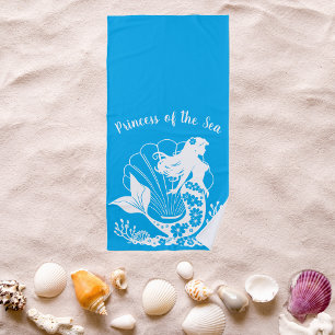 Hawaiian Mermaid Princess of the Sea-Light Blue Beach Towel