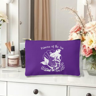 Hawaiian Mermaid Princess of the Sea Purple Accessory Pouch