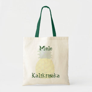 Hawaiian Merry Christmas Pineapple Tote Bag