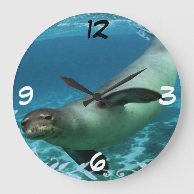 Hawaiian Monk seal Wall Clock (Front)