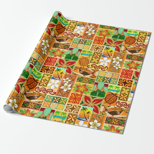 Hawaiian Motif 004 Wrapping Paper (Unrolled)
