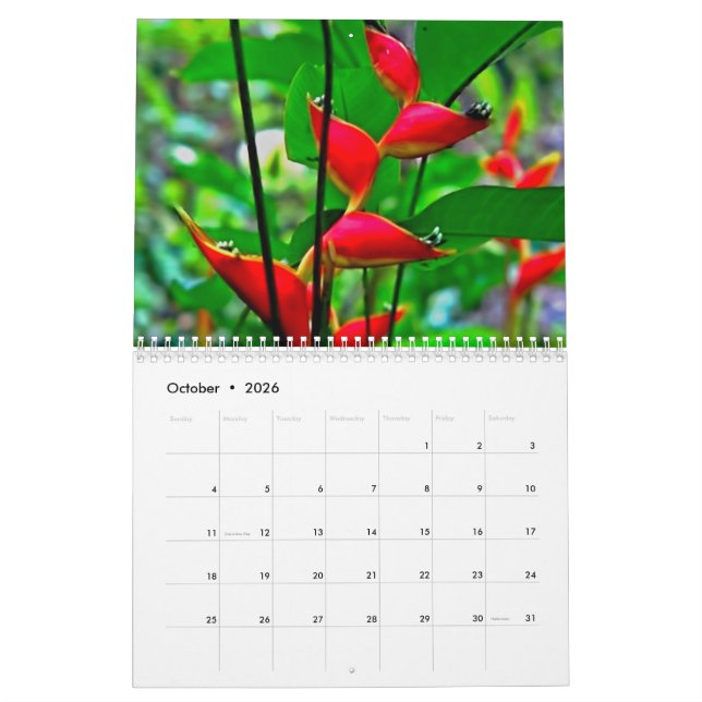 Hawaiian nature calendar. calendar (Oct 2026)