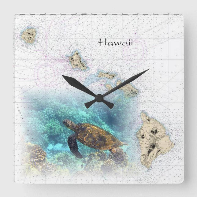 Hawaiian Nautical Map clock (Front)