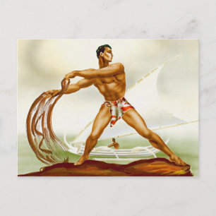 Hawaiian Net Fisherman Postcard