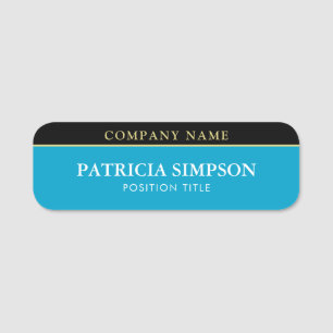 Hawaiian Ocean Blue Black Balanced Professional Name Tag