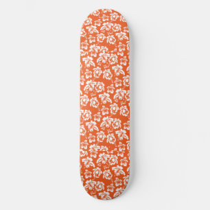 Hawaiian Orange Flower Skateboard