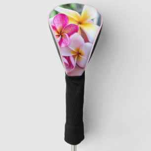 Hawaiian orchid pink and white flower golf cover