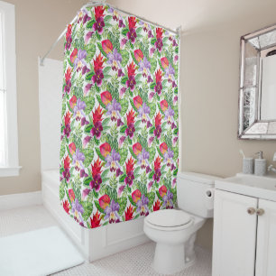 Hawaiian orchids shower curtain