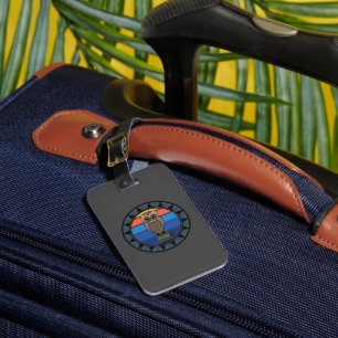 Hawaiian Owl Pueo Cartoon Luggage Tag