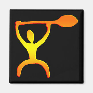 Hawaiian Paddle Man Petroglyph - Magnet