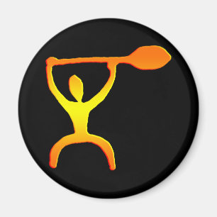 Hawaiian Paddle Man Petroglyph - Magnet