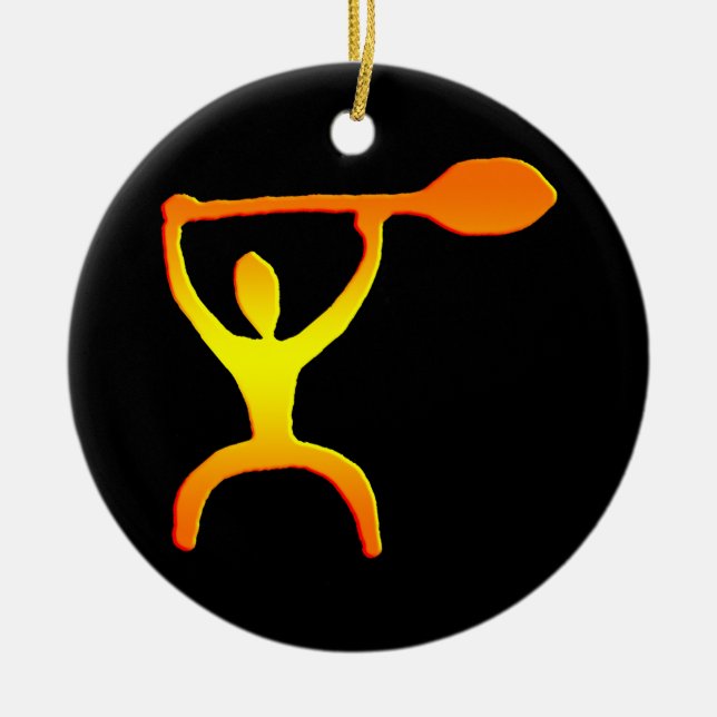 Hawaiian Paddle Man Petroglyph - Ornament (Front)