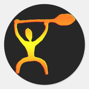 Hawaiian Paddle Man Petroglyph - Sticker
