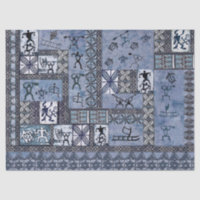 Hawaiian Paddleman Petroglyph Tapa Tissue Paper