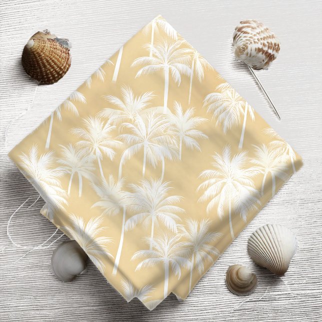 Hawaiian Palm Tree Silhouette Pattern Gold ID1093 Fabric (Creator Uploaded)