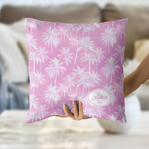 Hawaiian Palm Tree Silhouette Pattern Plum ID1093 Cushion