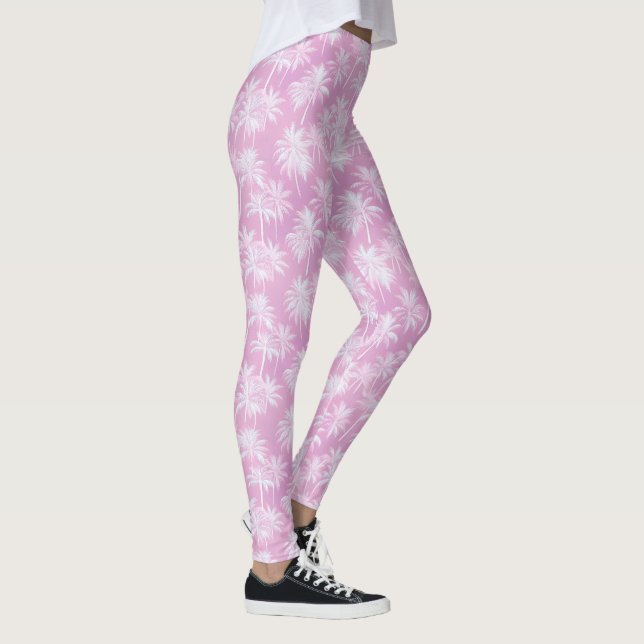 Hawaiian Palm Tree Silhouette Pattern Plum ID1093 Leggings (Right)